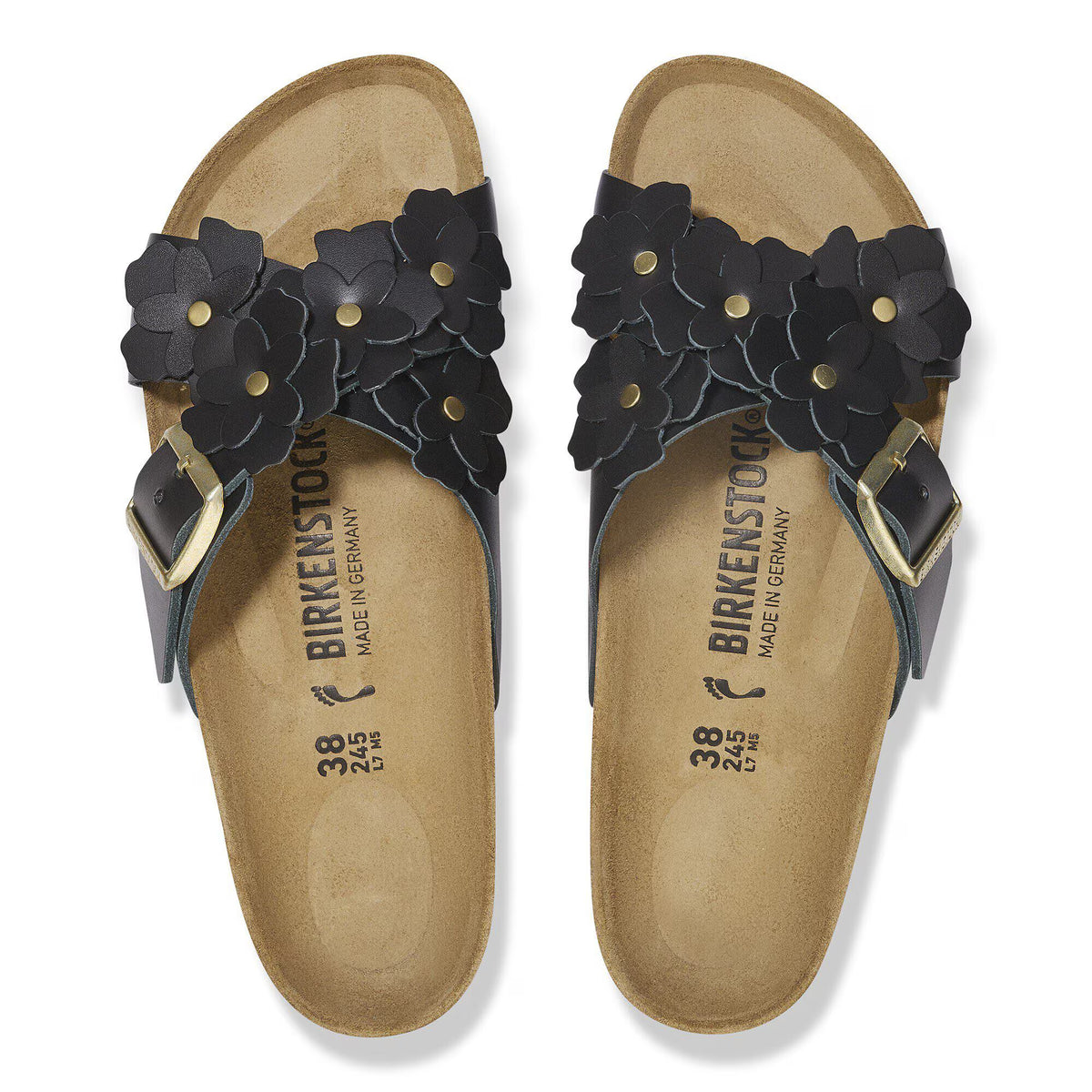 Siena Flower Embellishment Natural Leather