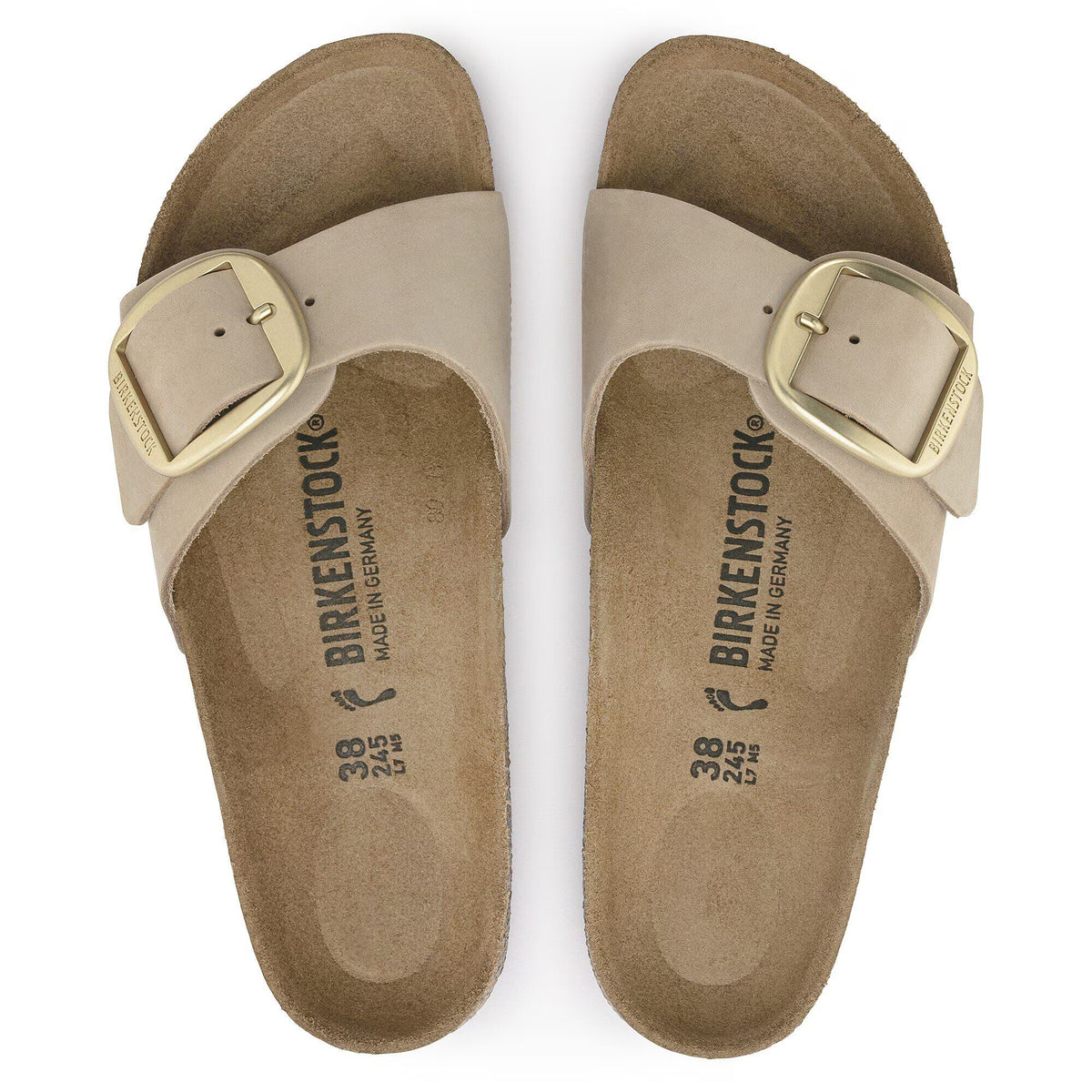 Madrid Big Buckle Natural Leather Nubuck