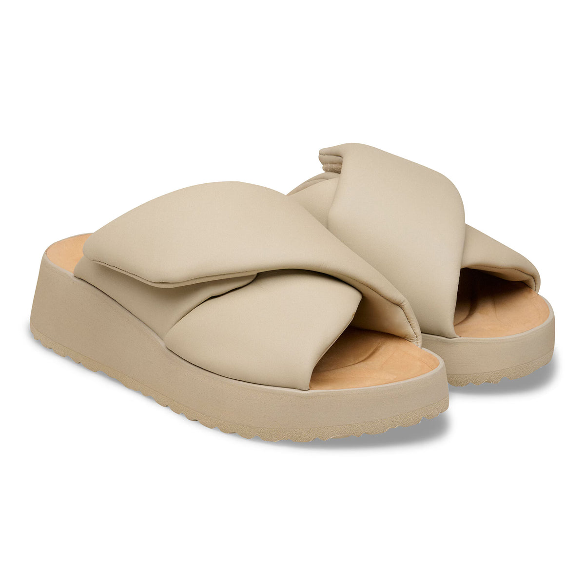 Theda Cross Strap Natural Leather