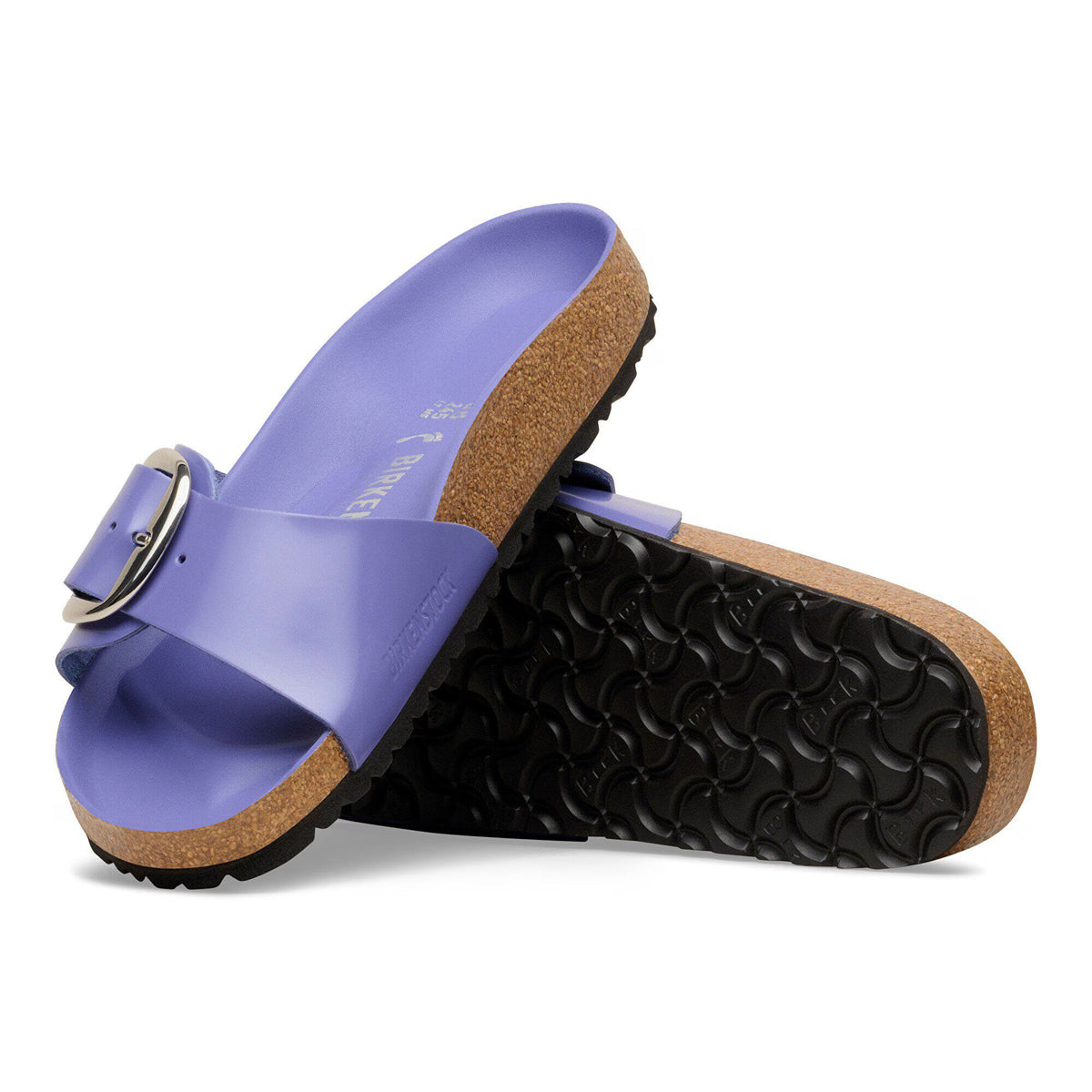 Madrid Big Buckle Natural Leather Patent