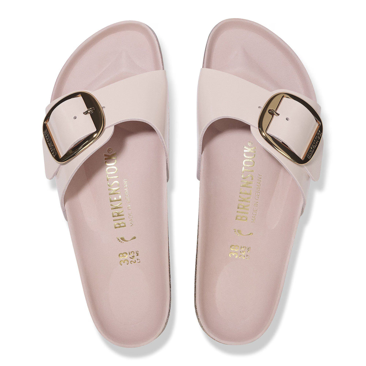 Madrid Big Buckle Natural Leather Patent
