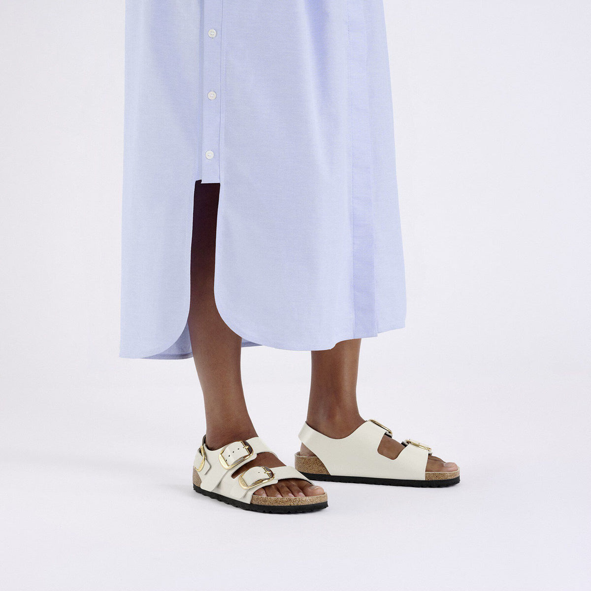 Milano Big Buckle Natural Leather Patent