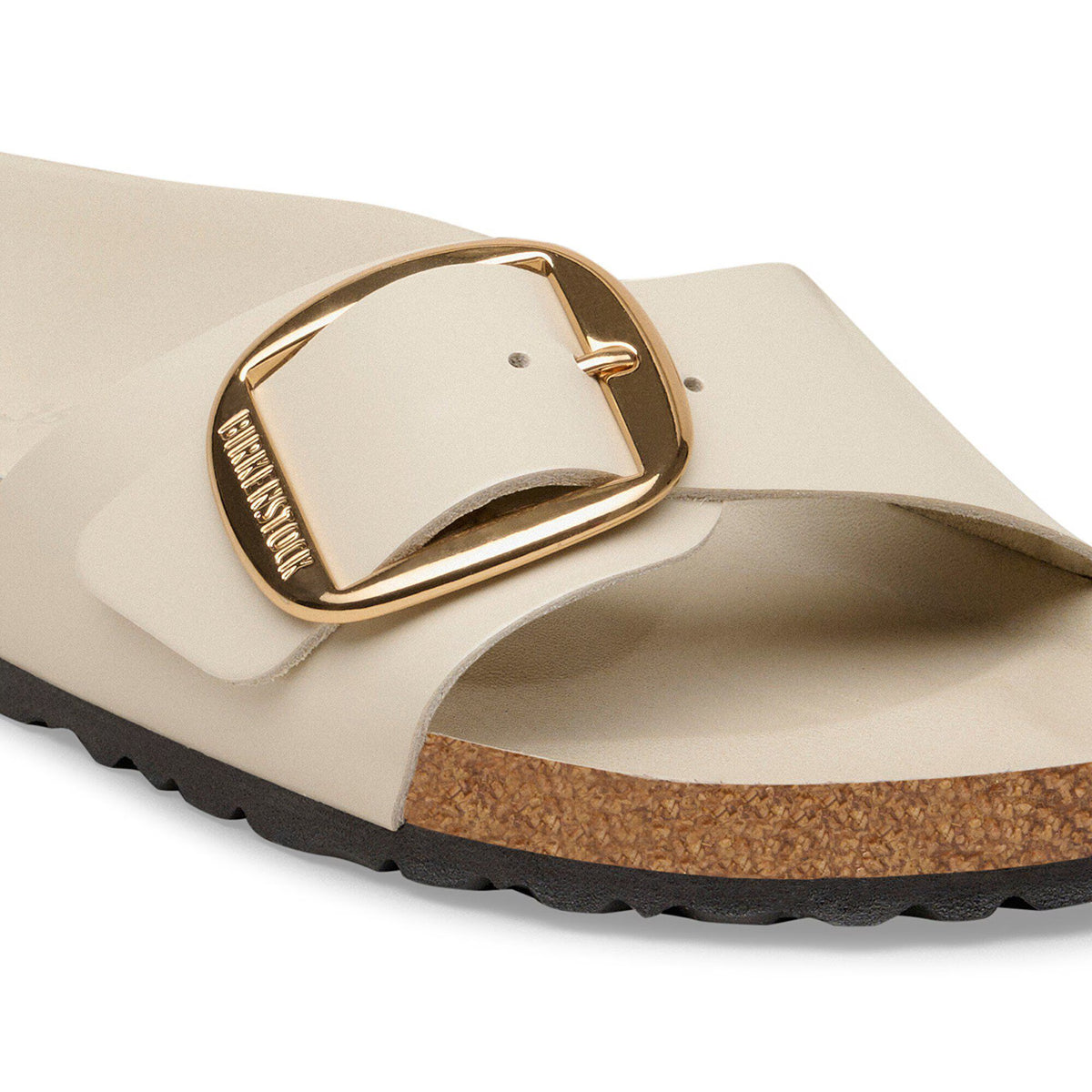 Madrid Big Buckle Natural Leather Patent