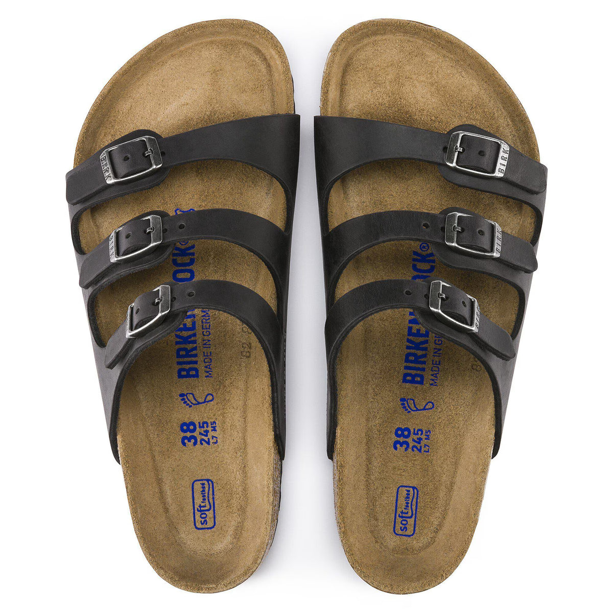 Florida Soft Footbed Natural Leather Oiled Black